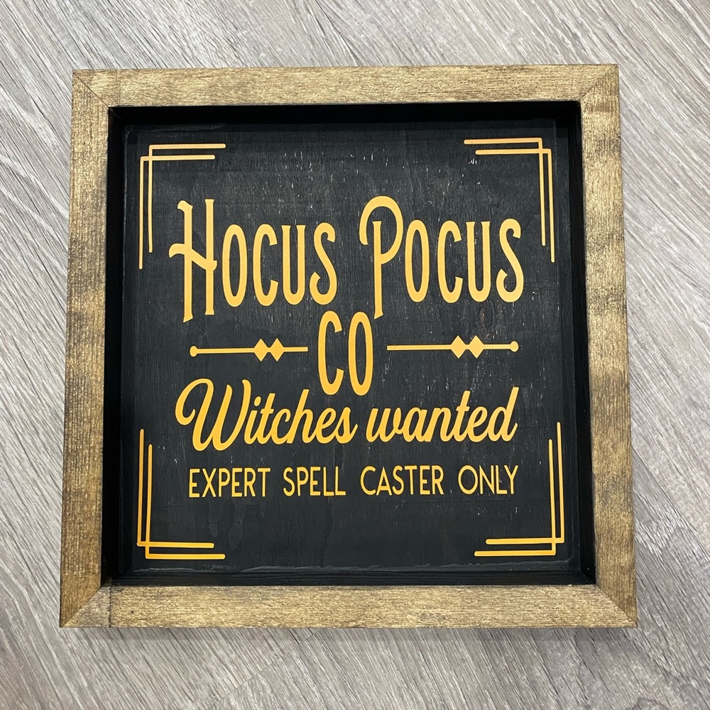 Handcrafted witch sign